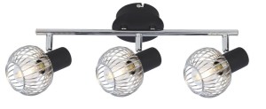 OSLO Lampa Sufitowa Listwa 3x40W E14 Czarny/chrom
