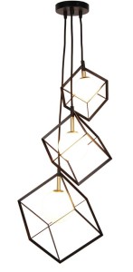 Lampa Wiszaca Weert 3 Czarny Złoty 120x20x28