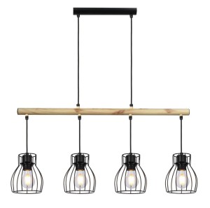 Candellux BERNITA Lampa Wisząca 4x60W E27 Czarny