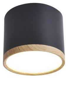 TUBA Lampa Sufitowa 9W LED 8,8/7,5 Drewno+czarny 4000k