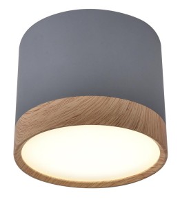 TUBA Lampa Sufitowa 9W LED 8,8/7,5 Drewniany+szary 4000k
