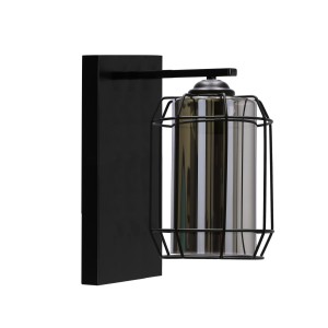 JONERA Lampa Kinkiet Czarny P25 1x40W E27 Klosz Dymiony