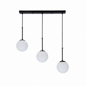 POMPEI Lampa Wisząca Czarny 3x40W E27 Klosz Biały