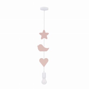 SINGLE Hbs Lampa Wisząca 1x20W E27 Iq Kids Różowy