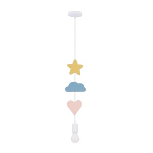 HEART Cs Lampa Wisząca 1x20W E27 Iq Kids Różowy+niebieski+biały