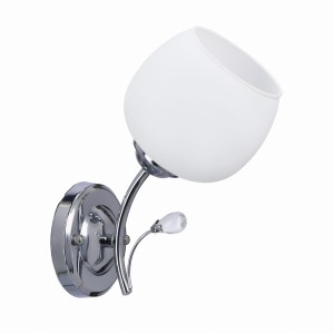 ESTAR Lampa Kinkiet Chromowy 1x40W E27 Klosz Biały