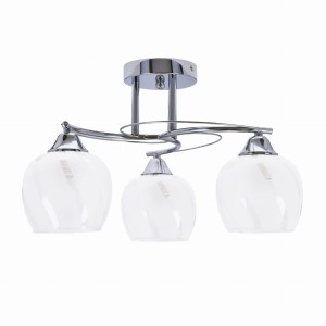 PREGO Lampa Sufitowa Chromowy 3x40W E27 Klosz Bezbarwny
