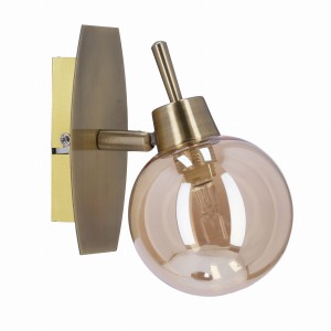 LENTINI Lampa Kinkiet Patynowy 1x40W G9 Klosz Bursztynowy