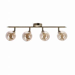 RODIA Lampa Sufitowa Listwa Patynowy 4x40W G9 Klosz Bursztynowy