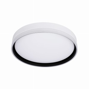 FLORIDA Lampa Sufitowa Plafon Biały+czarny 24W LED 39 Cm Klosz Biały