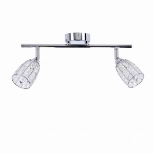 SHIBA Lampa Sufitowa Listwa Chromowy 2x15W G9 Klosz Bezbarwny
