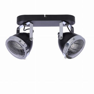 CRAZY Lampa Sufitowa Listwa Czarny 2x15W GU10 Klosz Bezbarwny