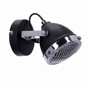 CRAZY Lampa Kinkiet Czarny 1x15W GU10 Klosz Bezbarwny