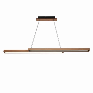 SENTO Lampa Wisząca Drewniany 19W LED 4000k Maskownica Czarny
