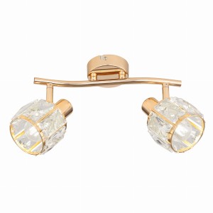 DUBAI Lampa Sufitowa Listwa Różowy Złoty 2x40W E14 Klosz Złoty
