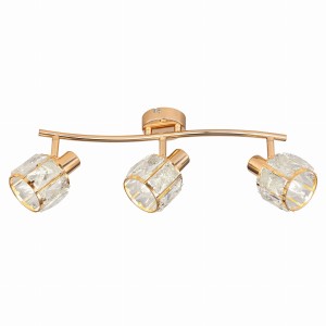 DUBAI Lampa Sufitowa Listwa Różowy Złoty 3x40W E14 Klosz Złoty