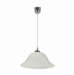 VERA Lampa Wisząca Chromowy 1x60W E27 Klosz Alabastrowy