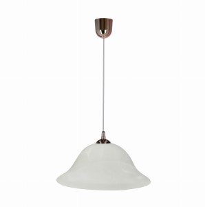 VERA Lampa Wisząca Miedziany 1x60W E27 Klosz Alabastrowy