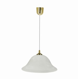 VERA Lampa Wisząca Złoty 1x60W E27 Klosz Alabastrowy