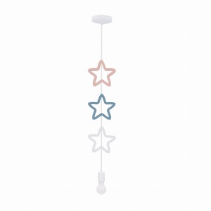 SINGLE Sss Lampa Wisząca 1x20W E27 Iq Kids Biały+niebieski+różowy