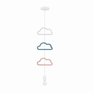 SINGLE Ccc Lampa Wisząca 1x20W E27 Iq Kids Różowy+niebieski+biały