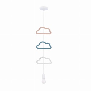 SINGLE Ccc Lampa Wisząca 1x20W E27 Iq Kids Biały+niebieski+różowy
