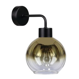 LADY Lampa Kinkiet Czarny 1x40W E27 Klosz Złoty