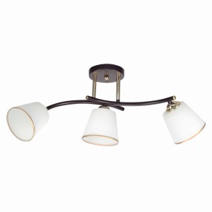 GRECO Lampa Sufitowa Czarny+złoty 3x40 E27 Klosz Biały