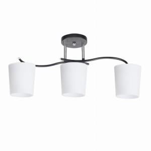 ESNYR Lampa Sufitowa Chromowy+czarny 3x40 E27 Klosz Biały