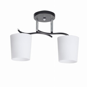 ESNYR Lampa Sufitowa Chromowy+czarny 2x40 E27 Klosz Biały