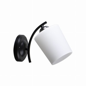 ESNYR Lampa Kinkiet Chromowy+czarny 1x40 E27 Klosz Biały