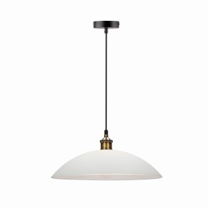 DEXTER 3 Lampa Wisząca Miedziany 1x60W E27 Klosz Biały