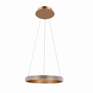 HASHIM Lampa Wisząca 40cm Złoty 22W LED Kryształki Bezbarwne