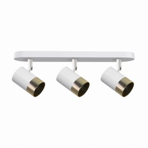TOBI Lampa Sufitowa Listwa Biały 3x15W GU10 Klosz Biały+złoty