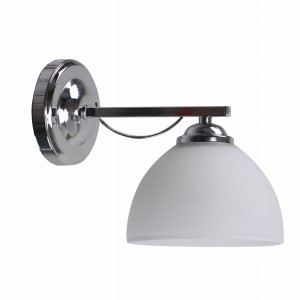 FILONA Lampa Kinkiet Chromowy 1x40 E27 Klosz Biały