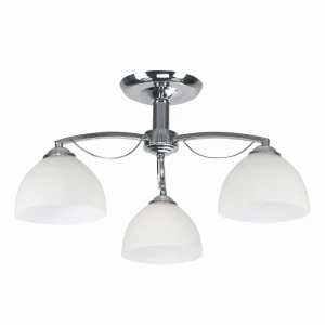 FILONA Lampa Sufitowa Chromowy 3x40 E27 Klosz Biały