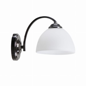 GRACJA Lampa Kinkiet Czarny Perłowy 1x40 E27 Klosz Biały