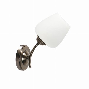 ZINA Lampa Kinkiet Patynowy 1x40 E27 Klosz Biały