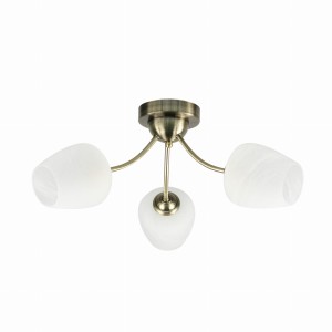 ZINA Lampa Sufitowa Patynowy 3x40 E27 Klosz Biały