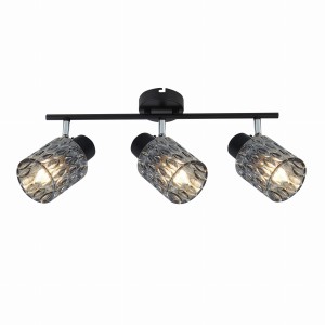 BILL Lampa Sufitowa Listwa Czarny 3x40W E27 Klosz Dymiony
