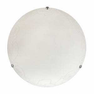 MACARI Lampa Sufitowa Plafon 30  Chromowy 1x60W E27 Klosz Biały Z Wzorem