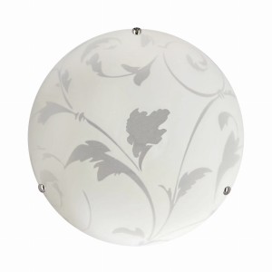 MANGANO Lampa Sufitowa Plafon 30  Chromowy 1x60W E27 Klosz Biały Z Wzorem