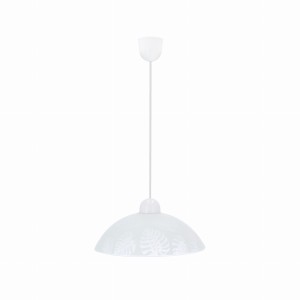 ALCARA Lampa Wisząca 1x60W E27 Klosz Biały Z Wzorem