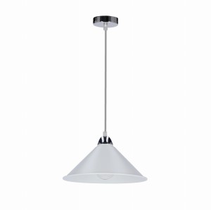 AVOLA Lampa Wisząca Chromowy 26 1x60W E27 Klosz Biały