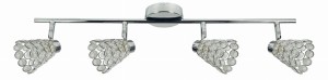 Candellux GLOSSY Listwa 4x40W G9 Chrom z kryształkami