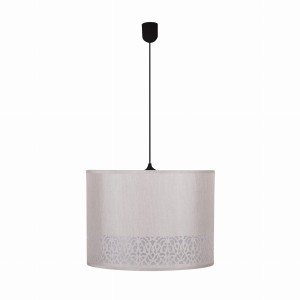 ARABESCA Lampa Wisząca Czarny 33x33x24 1x60W E27 Abażur Kremowy