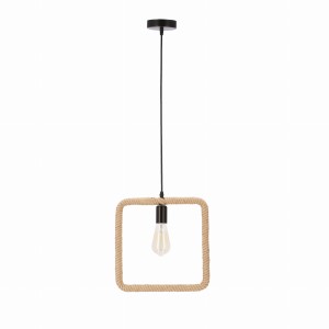 QUADRO Lampa Wisząca Czarny+beżowy 1x40W E27