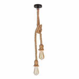 VIDEA Lampa Wisząca Czarny+beżowy 2x40W E27