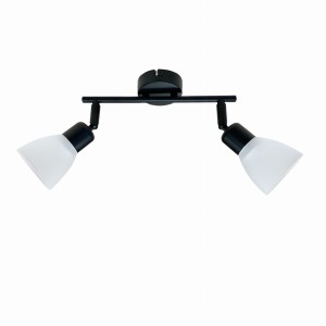 COSTA Listwa 2x40W E14 Czarny Klosz Biały
