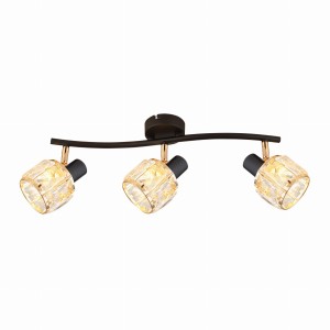 DUBAI Lampa Sufitowa Listwa Czarny 3x40W E14 Klosz Różowy